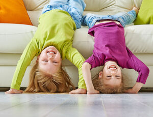 Girls playing on couch